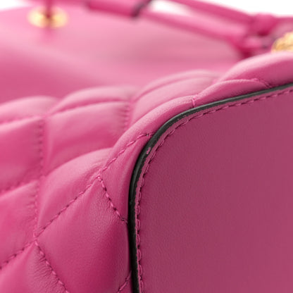 Versace Nappa Quilted Medusa Top Handle Bucket Bag Fuchsia 11 of 11