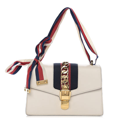 Gucci Calfskin Small Sylvie Shoulder Bag Off White 1 of 12