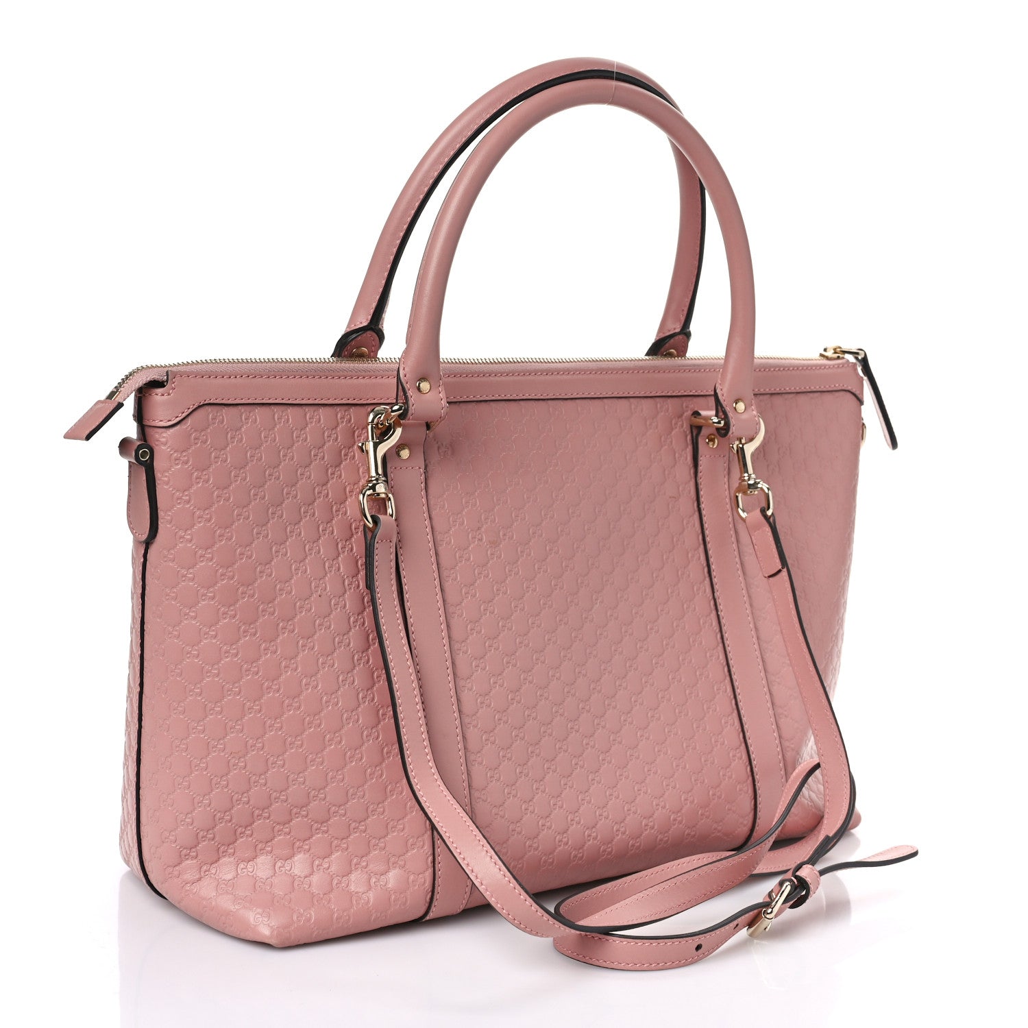Gucci Soft Microguccissima Medium Zippered Satchel Soft Pink 3 of 10