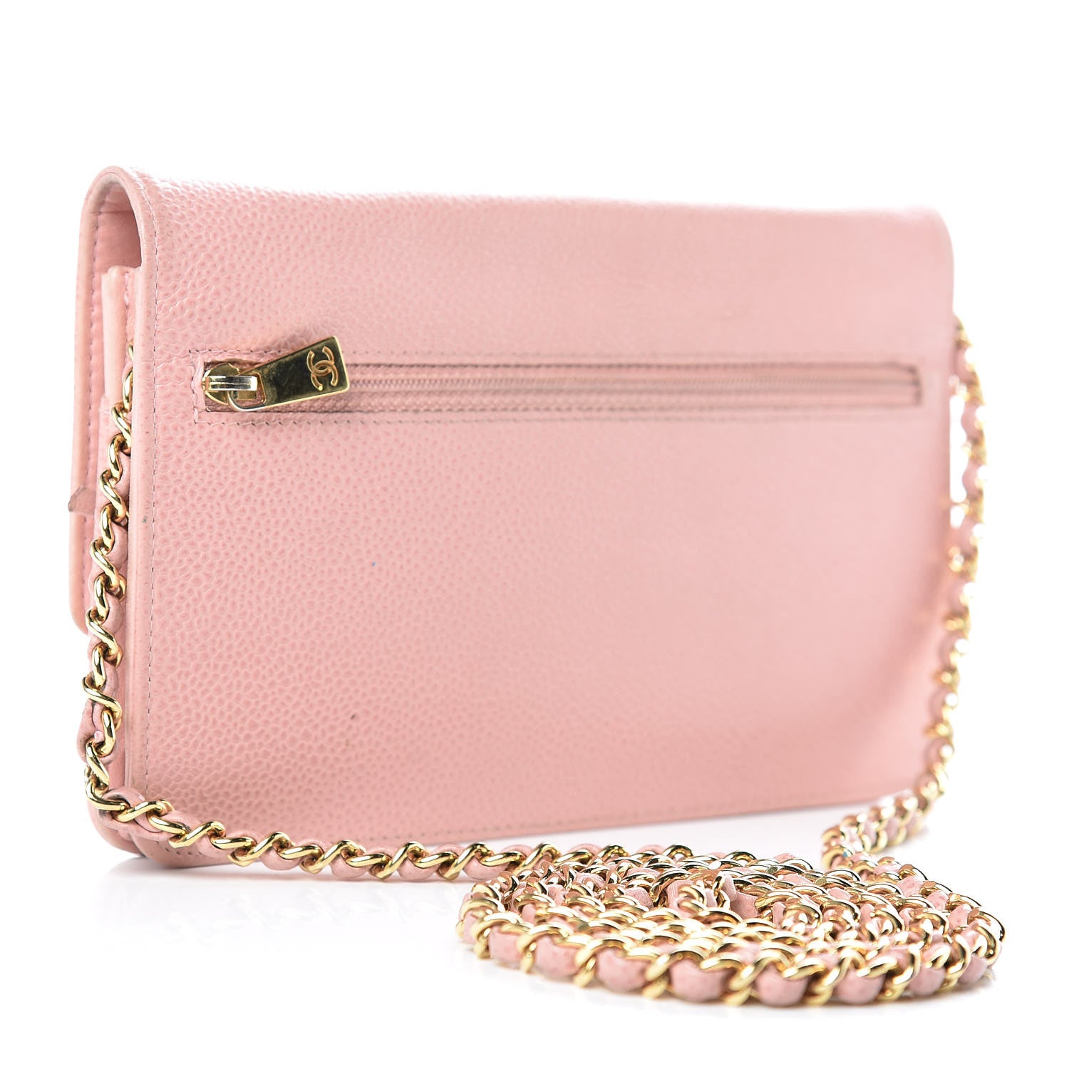 Chanel Caviar Timeless CC Wallet On Chain WOC Pink 3 of 12