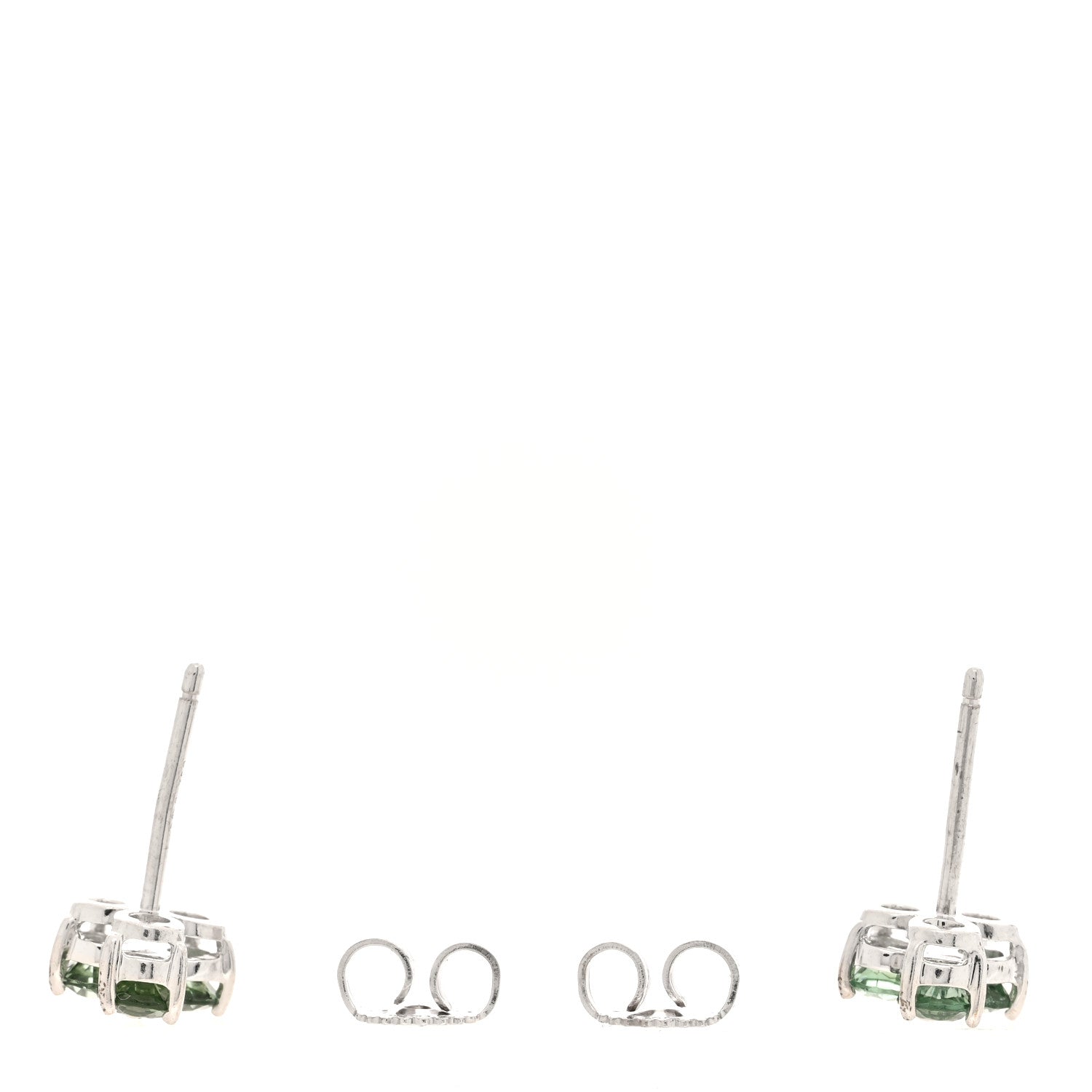 Tiffany 18K White Gold Green Tourmaline Aria Earrings 3 of 4