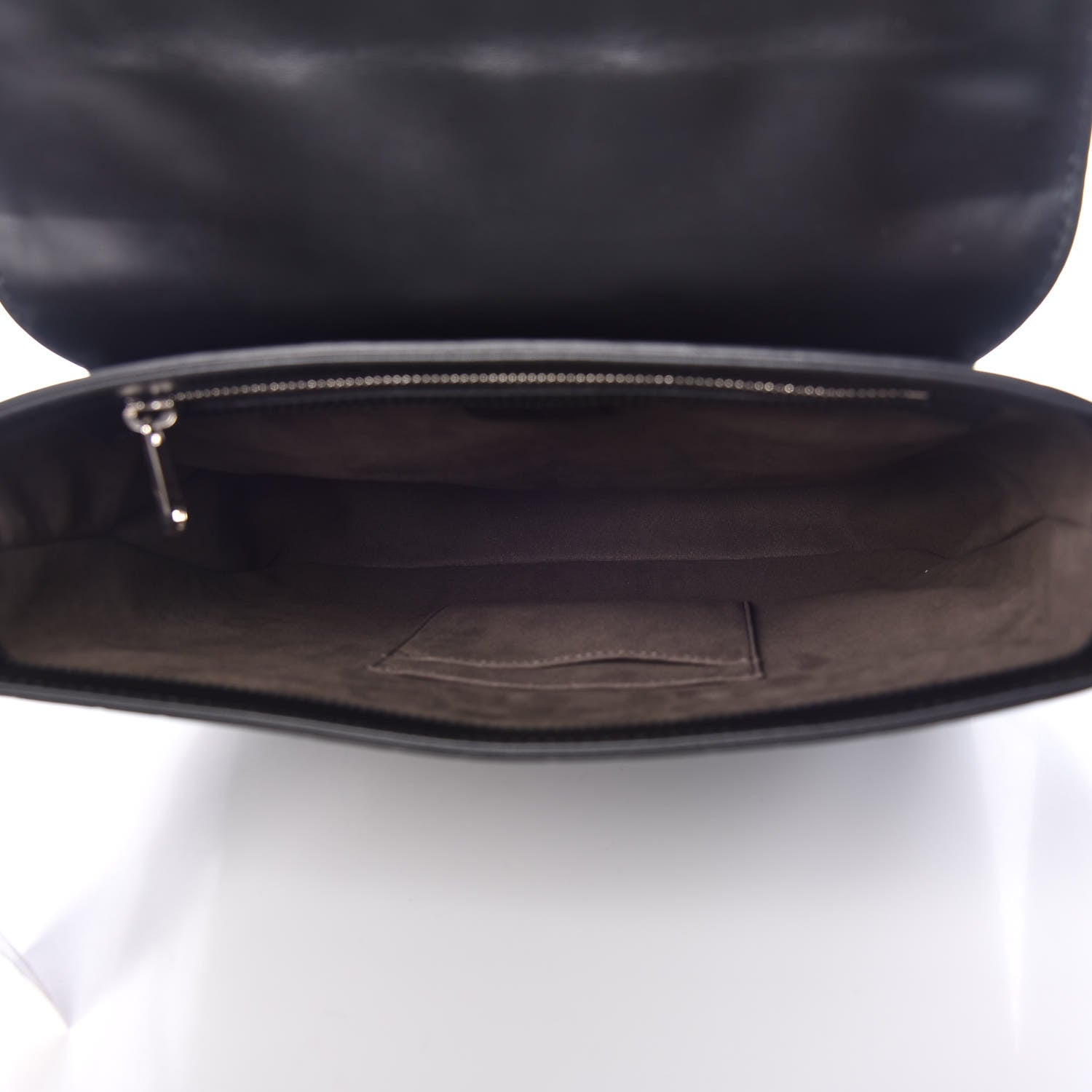 Gucci Guccissima Signature Single Buckle Flap Messenger Bag Black 5 of 9