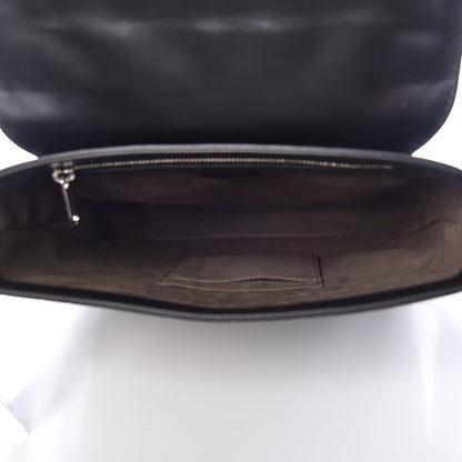 Gucci Guccissima Signature Single Buckle Flap Messenger Bag Black 5 of 9