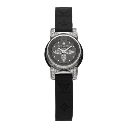 Louis Vuitton LOUIS VUITTON Stainless Steel Douceur Diamond 18mm Tambour Bijou Quartz Watch Grey 1 of 5