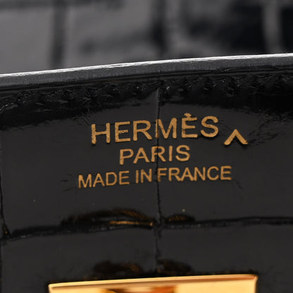 Hermes Shiny Porosus Crocodile Birkin 35 Black 6 of 17