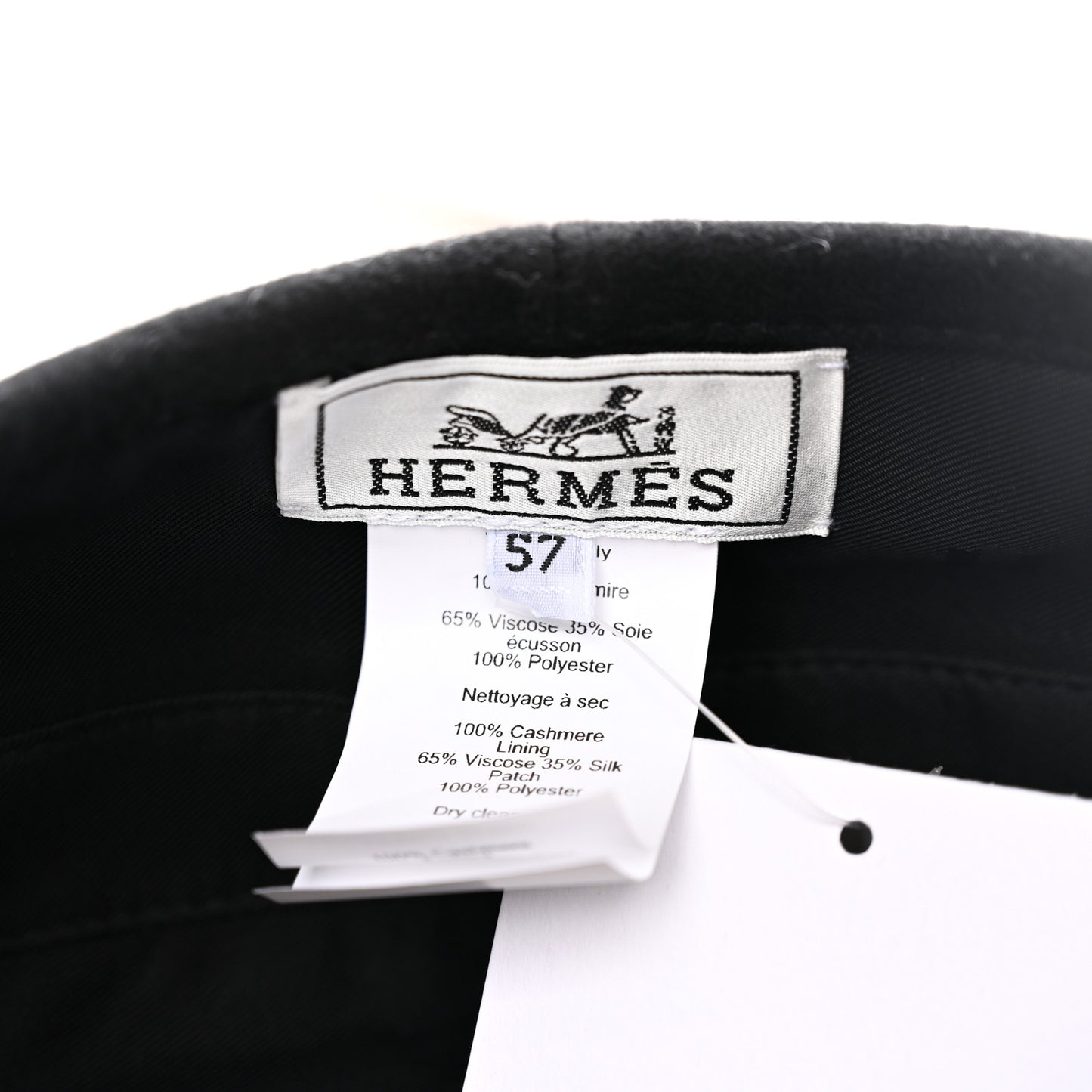 Cashmere Saint Honore Drap Beret 57 Black