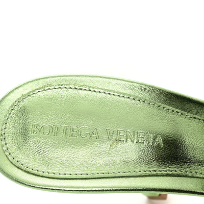 Bottega Veneta Metallic Nappa Reflection Matelasse Padded Mule Sandals 38 Pistachio 6 of 7