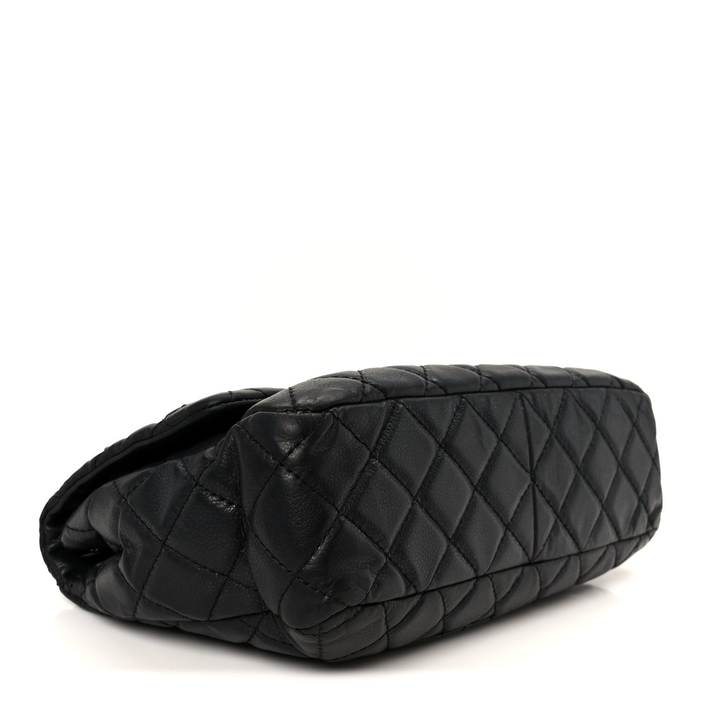 Washed Caviar Quilted Jumbo Single Flap Black