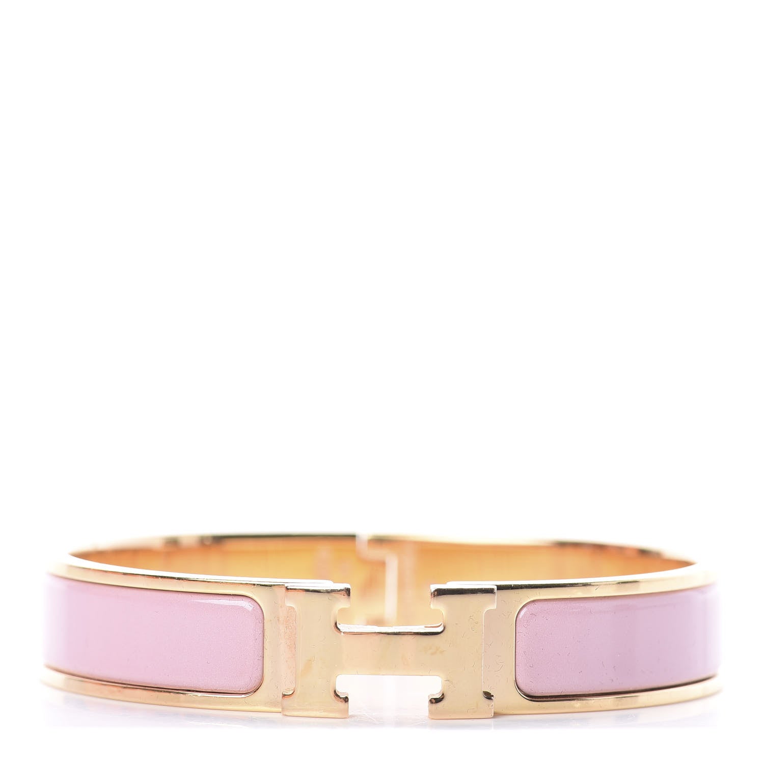 Hermes Enamel Narrow Clic Clac H Bracelet PM Rose Cassata 1 of 3