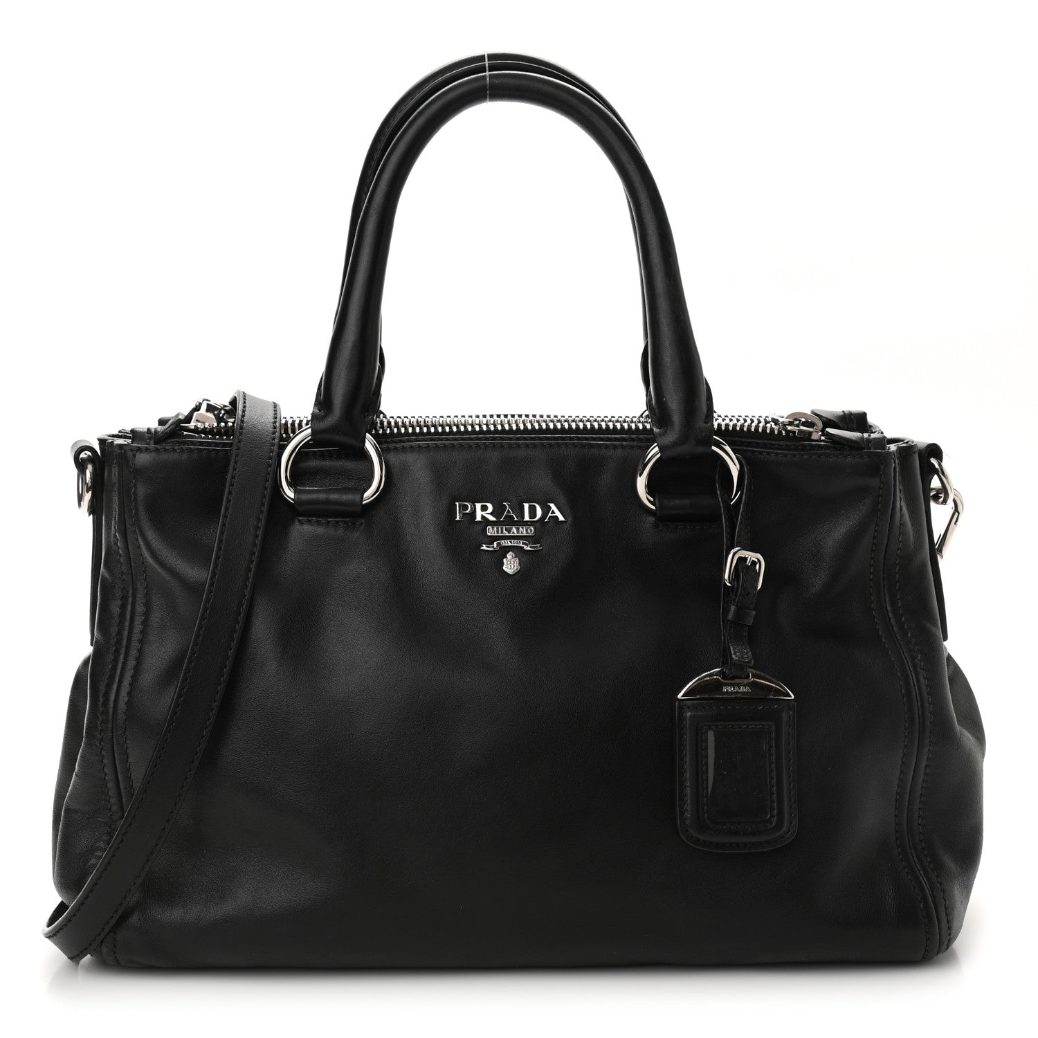 Prada Soft Calfskin Tote Black 1 of 12