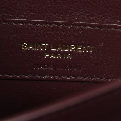 Saint Laurent Grain de Poudre Mini Classic Monogram Cassandra Top Handle Crema Soft Rouge Legion 6 of 10