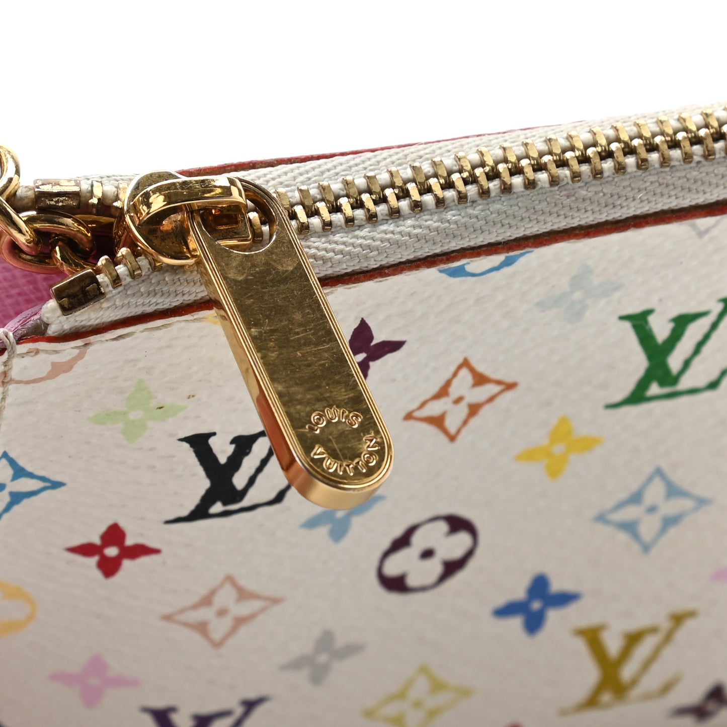 Monogram Multicolor Key Pouch White Litchi