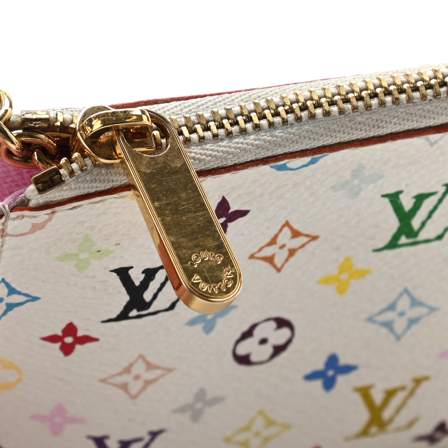 Louis Vuitton Monogram Multicolor Key Pouch White Litchi 9 of 9