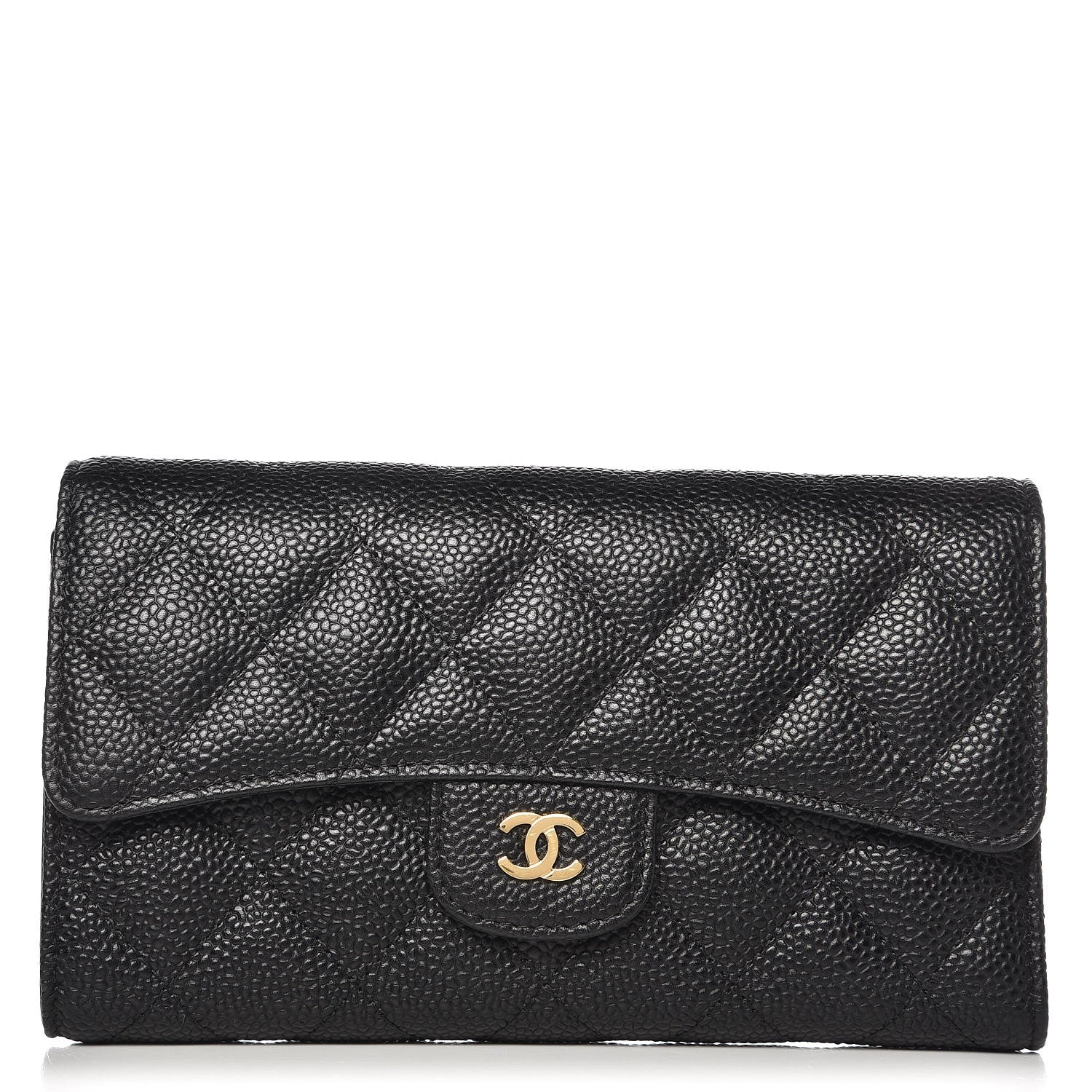 Chanel Caviar Quilted Large Flap Wallet Black 1 of 9