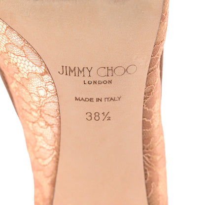 Jimmy Choo Lace Romy 60 Pumps 38.5 Ballet Pink 6 of 13