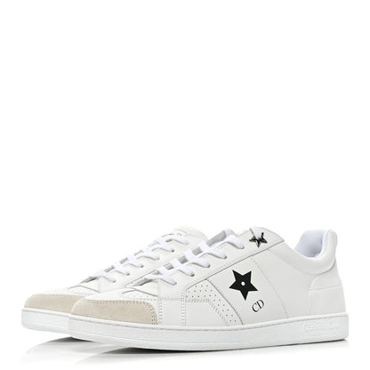 Christian Dior Calfskin Suede Dior Star Low Top Sneakers 38 White Black 3 of 9