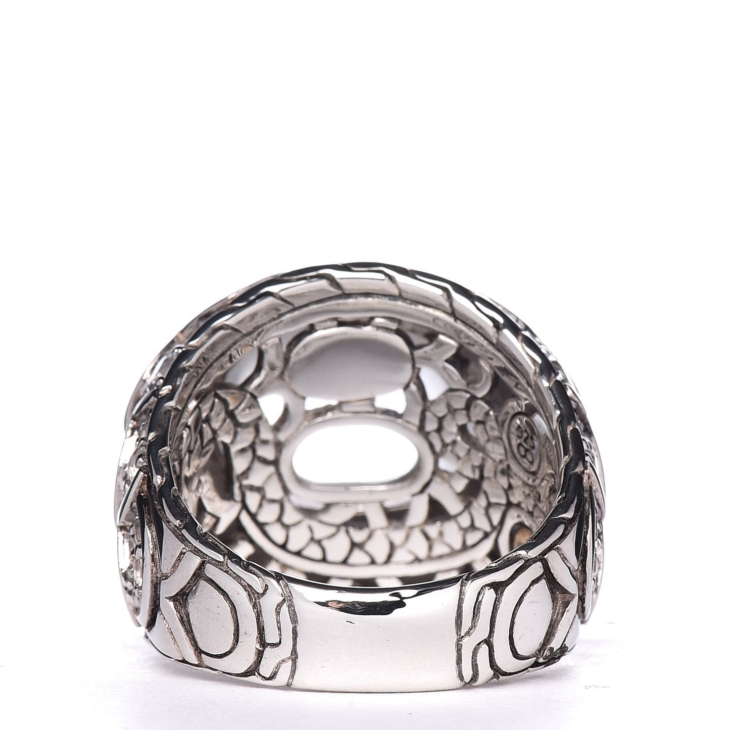 Sterling Silver 18K Yellow Gold Quartz Dot Naga Ring 54 7