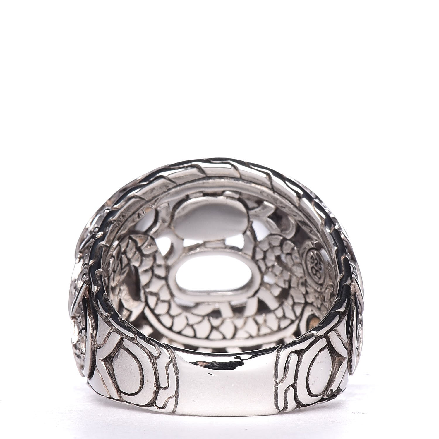 John Hardy Sterling Silver 18K Yellow Gold Quartz Dot Naga Ring 54 7 4 of 6