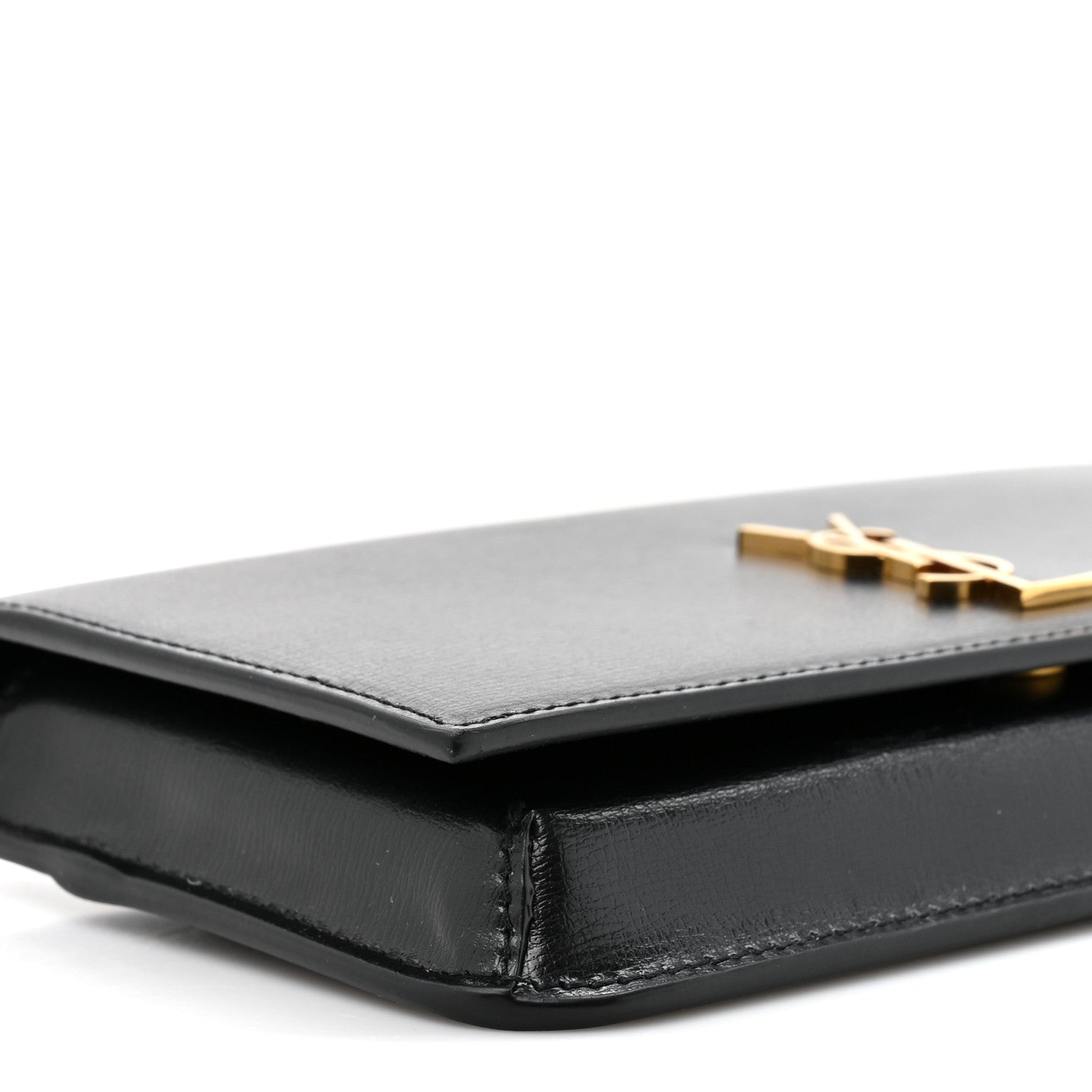 Saint Laurent Calfskin Monogram Cassandre Phone Holder With Strap Black Black 19 of 21