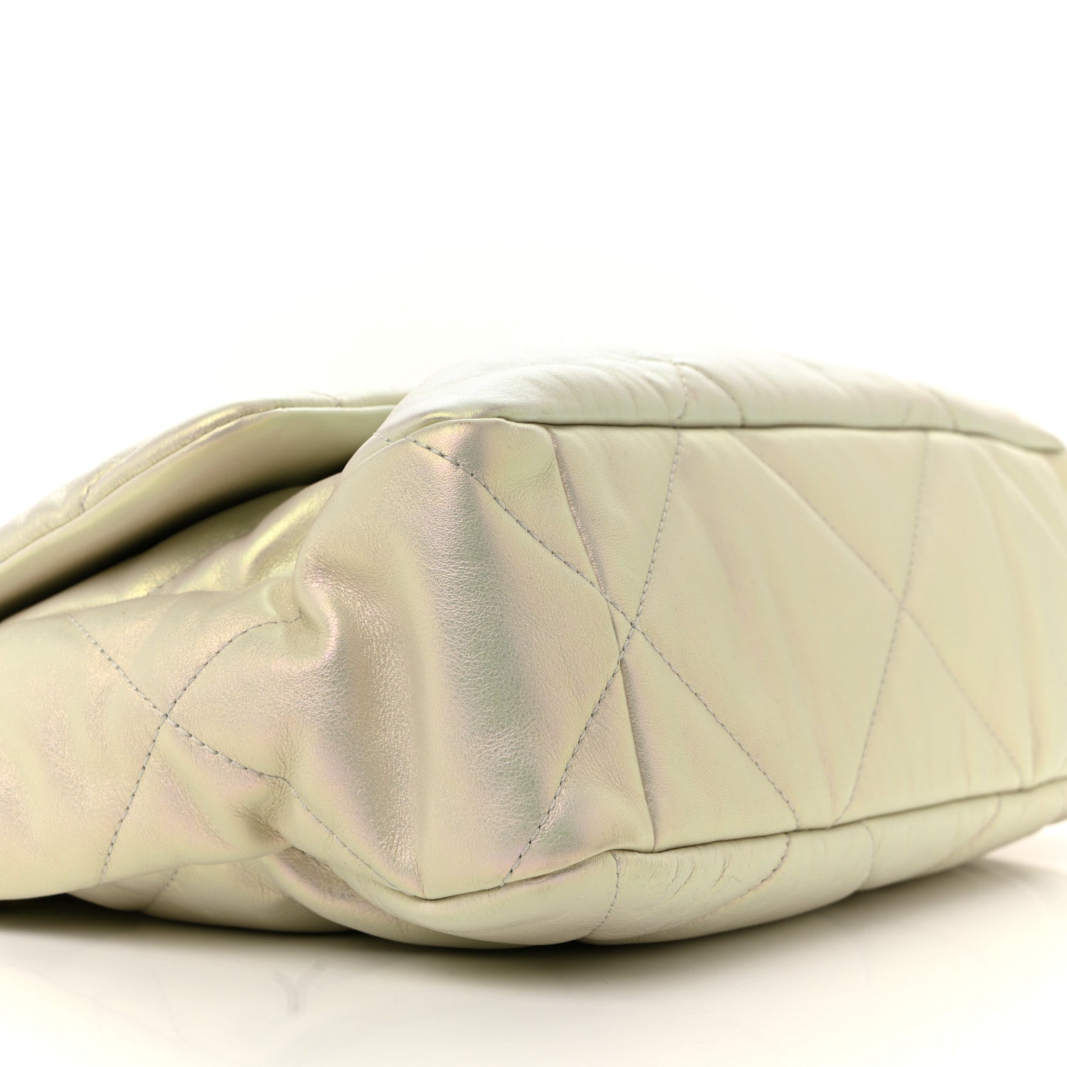 Chanel Iridescent Calfskin Quilted Large Chanel 19 Flap White 9 of 11