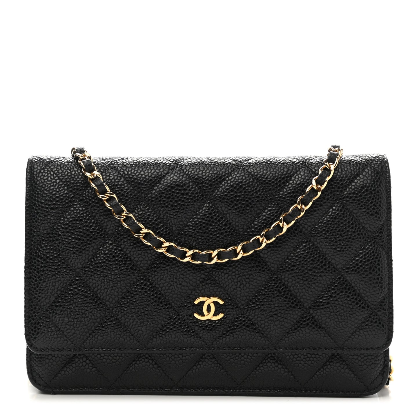 Caviar Quilted Wallet On Chain WOC Black
