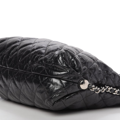 Chanel Metallic Crackled Calfskin Quilted Medium Big Bang Hobo Black 7 of 10