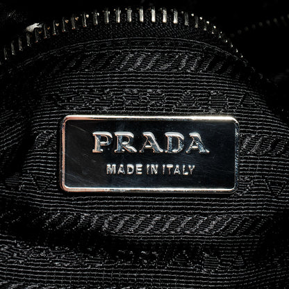 Prada Cervo Tessuto Nylon Belted Hobo Nero Black 7 of 8