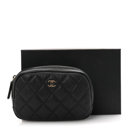 Chanel Lambskin Quilted Small Curvy Pouch Cosmetic Case Black 8 of 8