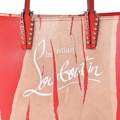 Christian Louboutin Calfskin Kraft Spikes East West Cabata Tote Kraft Red 9 of 13