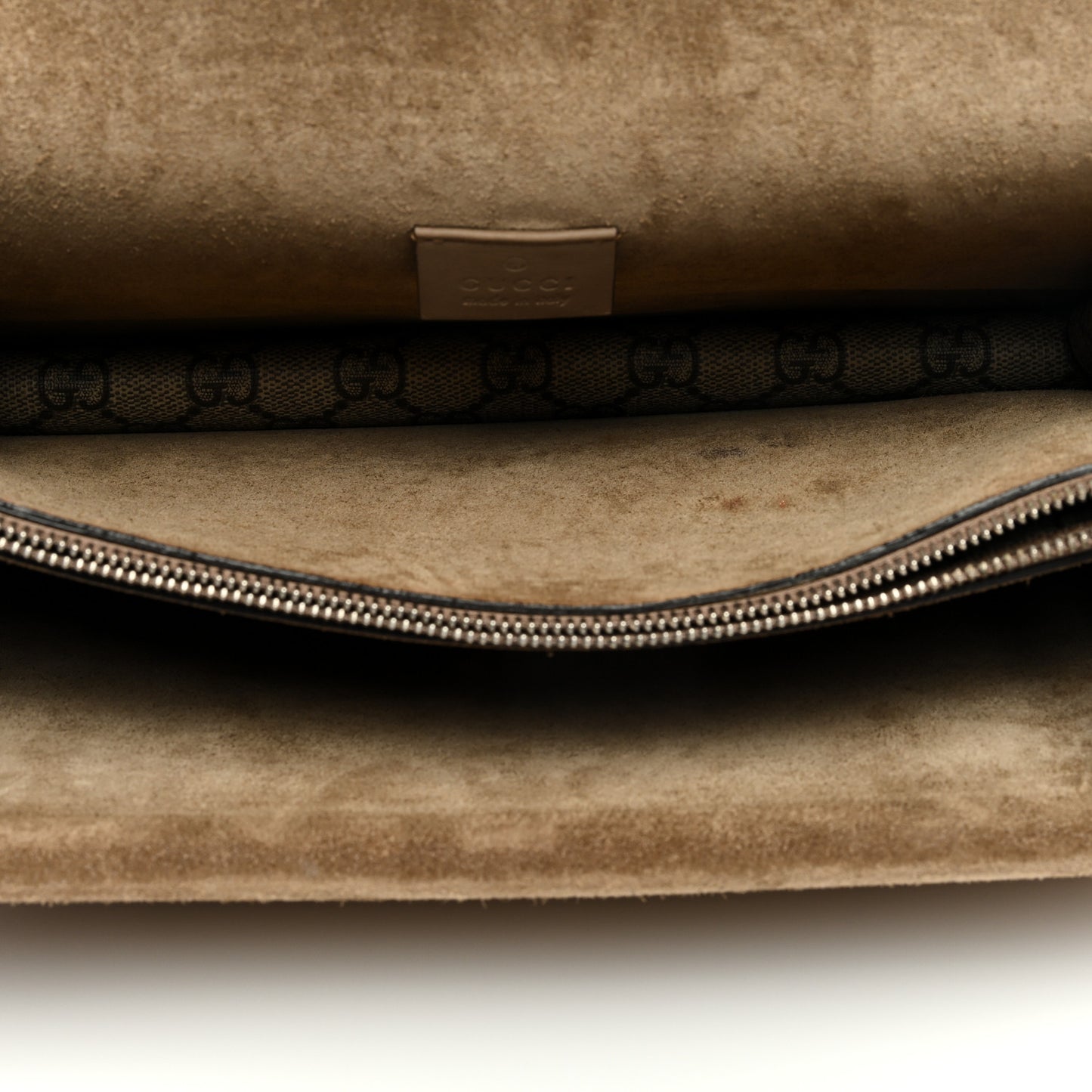 GG Supreme Monogram Suede Small Dionysus Shoulder Bag Taupe
