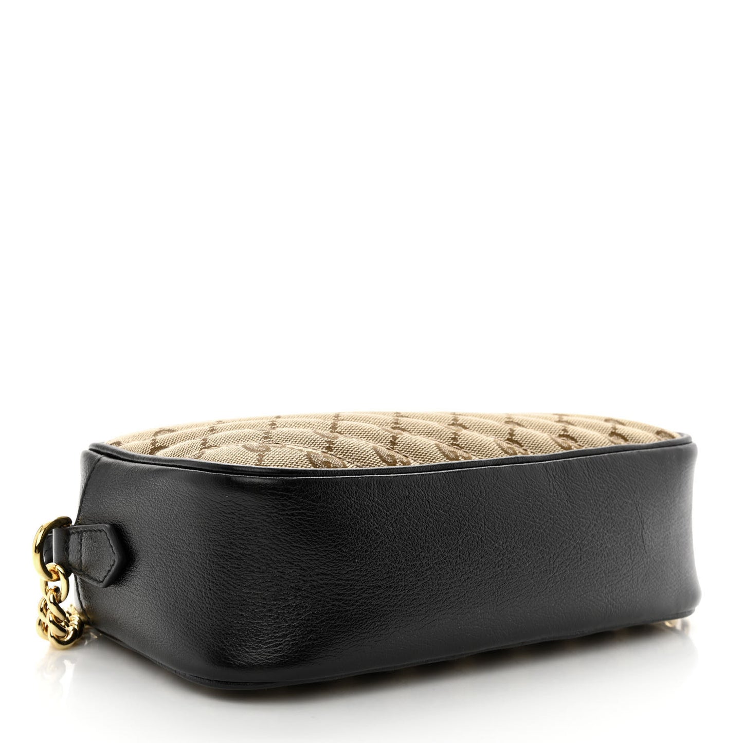Monogram Matelasse Diagonal Small GG Marmont Chain Shoulder Bag Beige Black