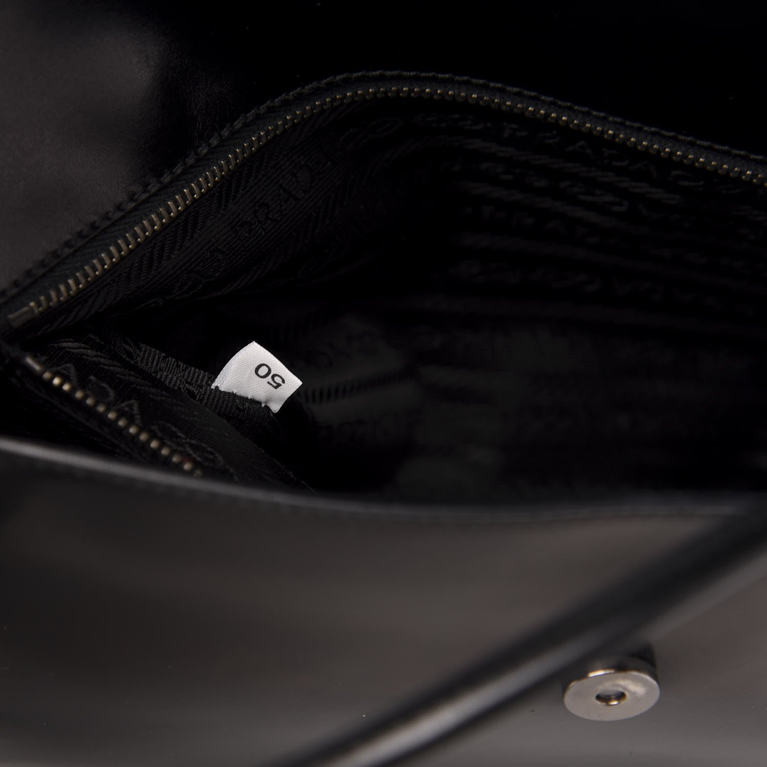 Prada Spazzolato Chic Shoulder Bag Black 7 of 13
