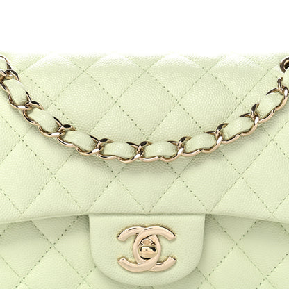 Chanel Caviar Quilted Small Double Flap Light Green 8 of 10