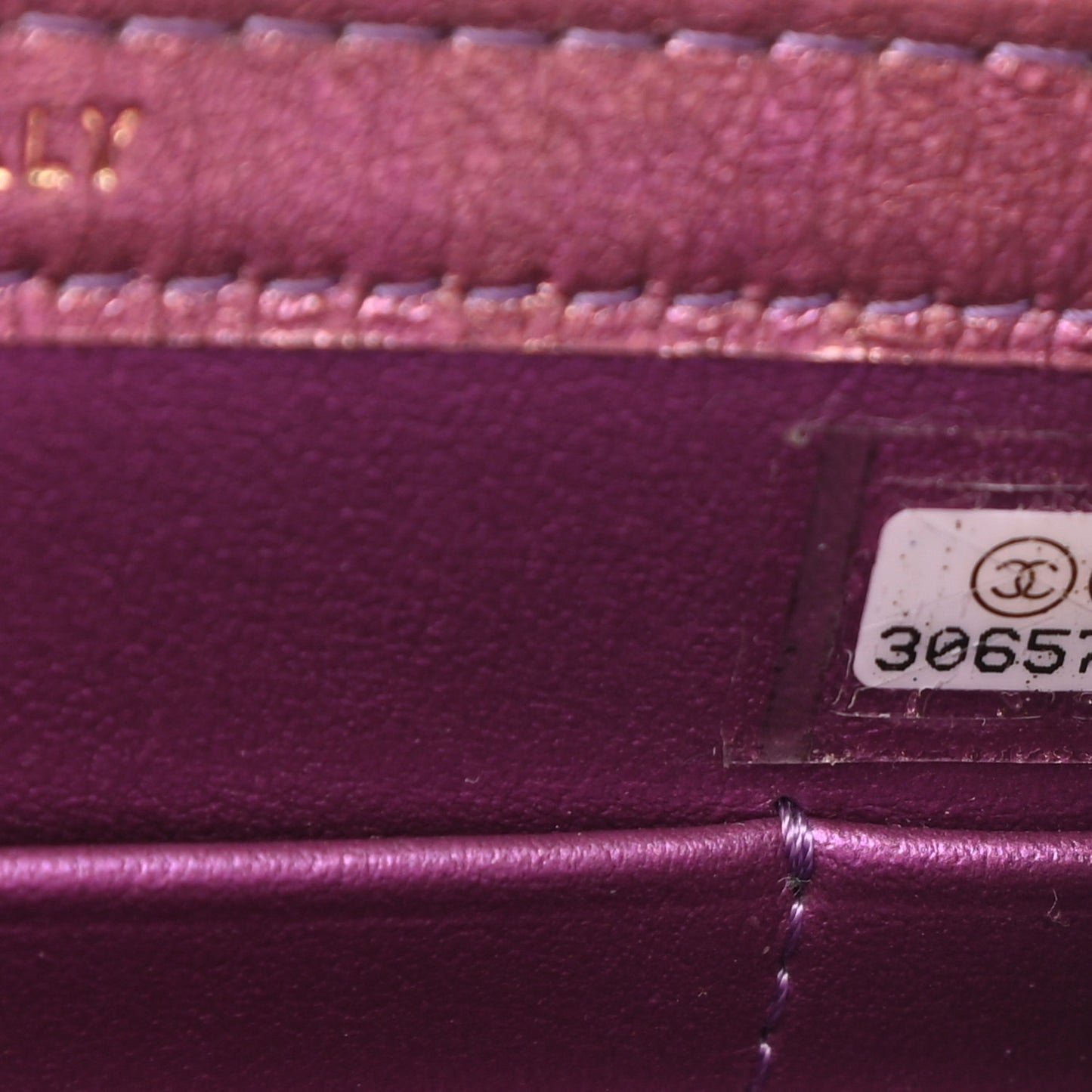 Iridescent Lambskin Quilted CC Phone Holder Purple