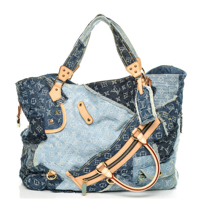 Louis Vuitton Denim Patchwork Cabby Tote Blue 1 of 6