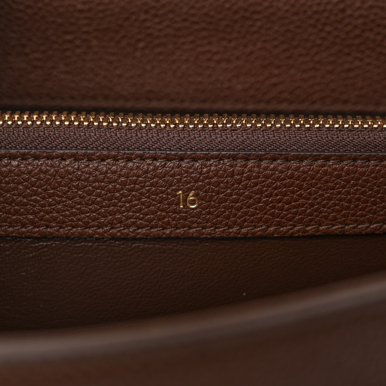 Celine Grained Calfskin Medium 16 Top Handle Bag Brown 7 of 14