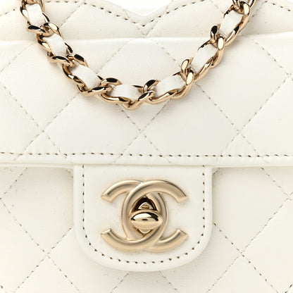 Chanel Lambskin Quilted CC In Love Heart Clutch With Chain White 8 of 11