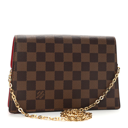Louis Vuitton Damier Ebene Croisette Chain Wallet Scarlet 3 of 10