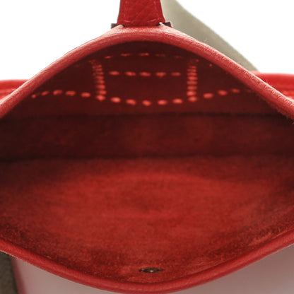 Hermes Taurillon Clemence Amazone Evelyne TPM Rouge Casaque Etain 5 of 7
