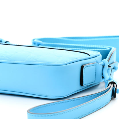 Gucci Rubber Effect Monogram GG Crossbody Bag Bright Blue 9 of 9