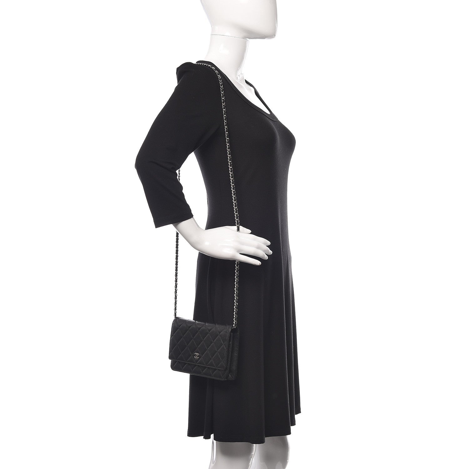 Chanel Caviar Quilted Wallet On Chain WOC Black 2 of 12