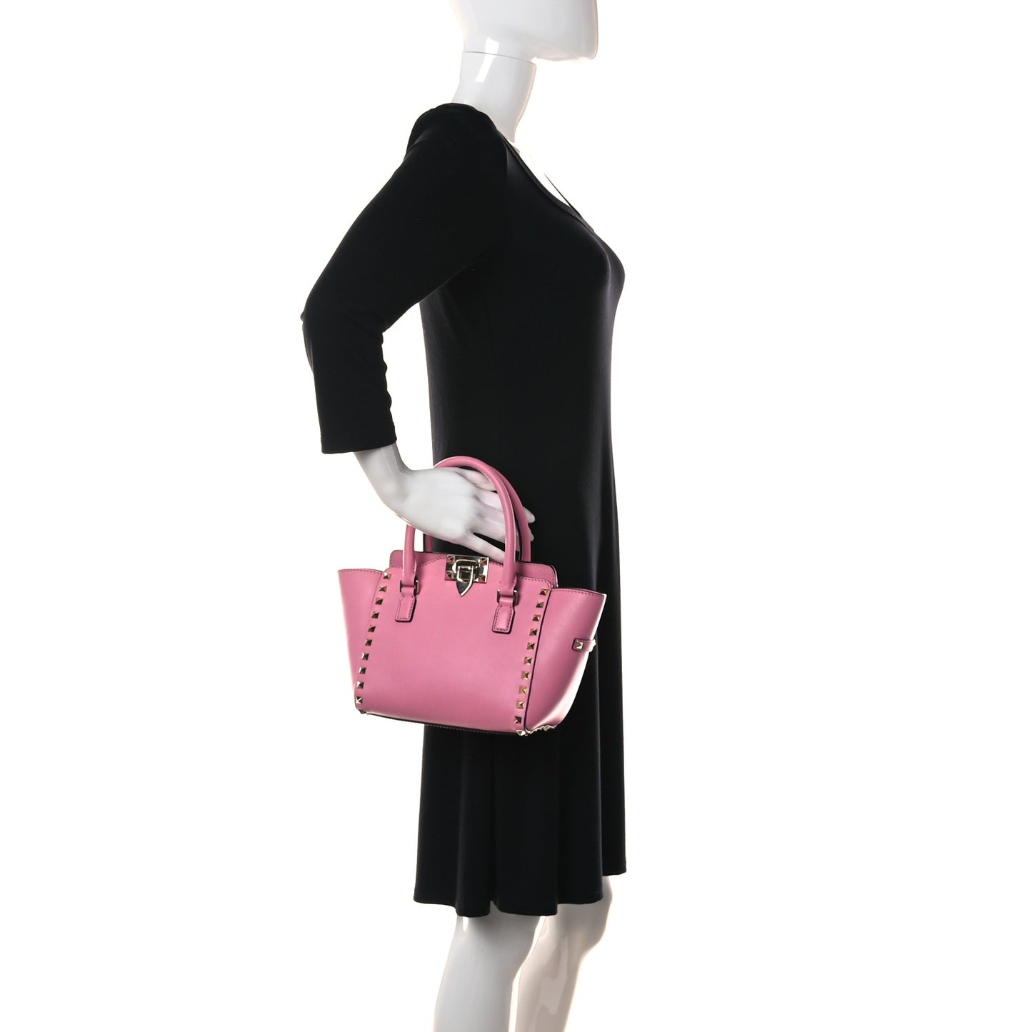 Vitello Mini Rockstud Double Handle Tote Ninphea