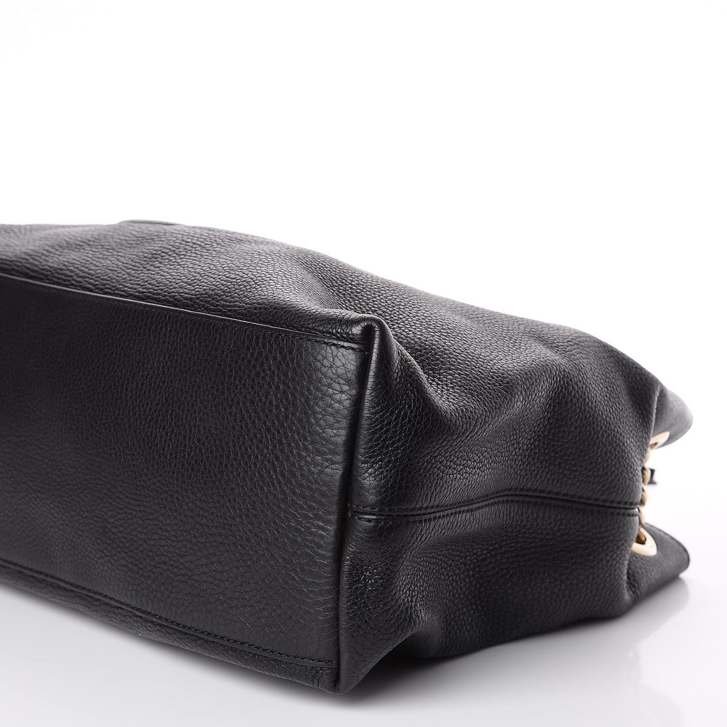 Pebbled Calfskin Medium Soho Chain Shoulder Bag Black