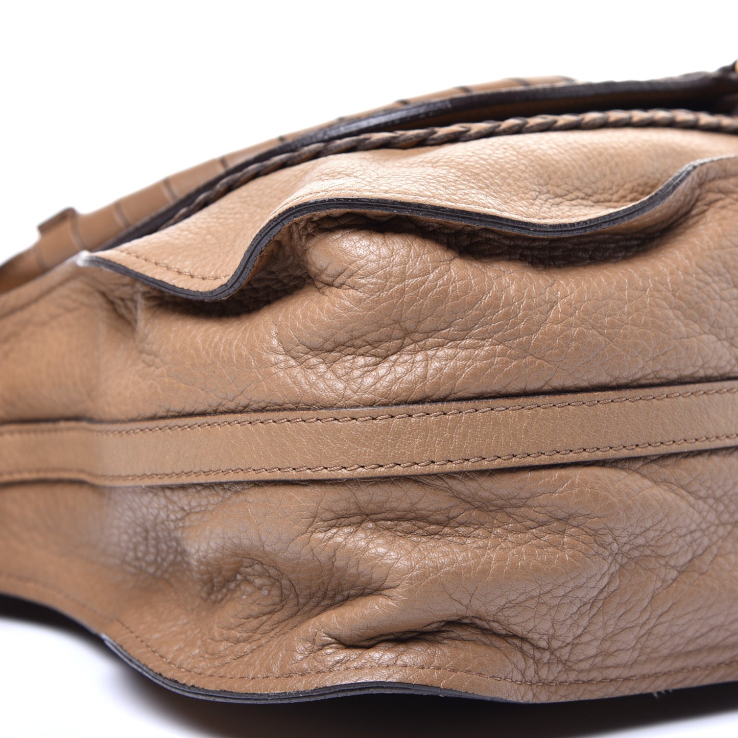 Calfskin Braided Medium Marcie Satchel Nut