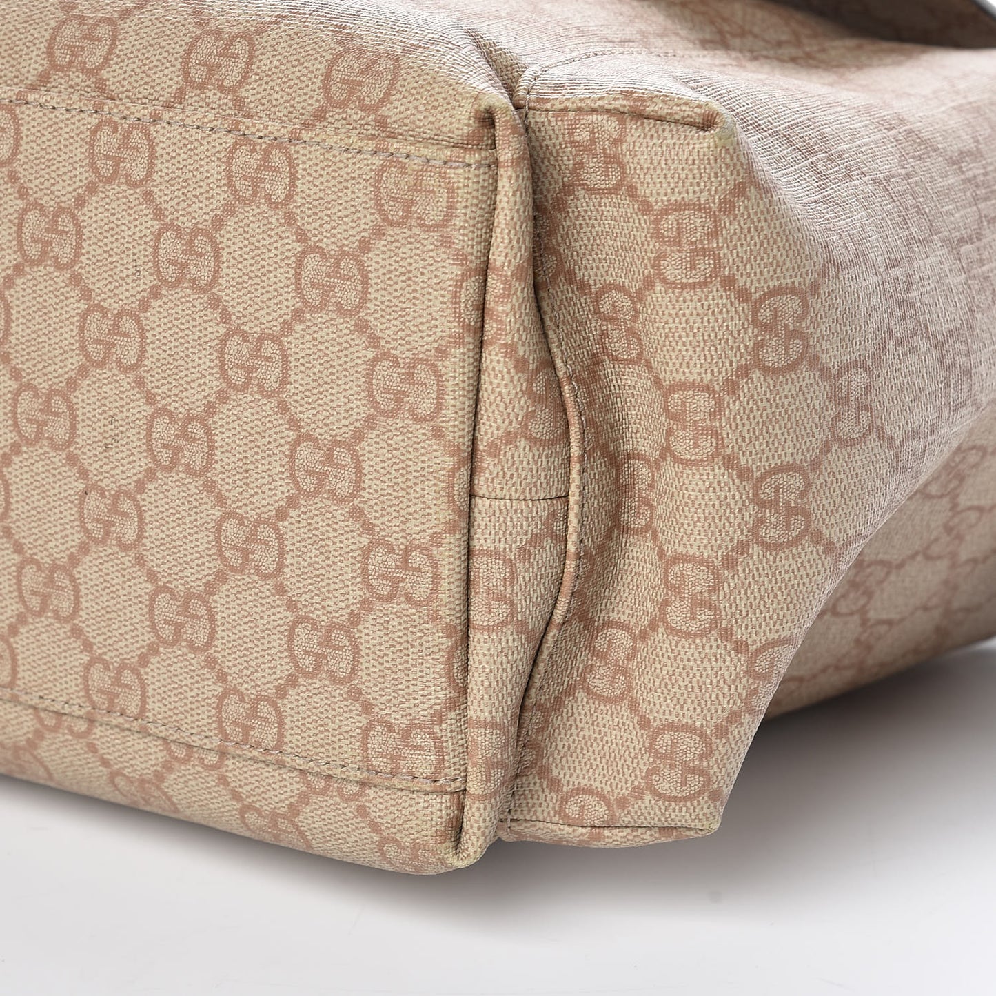 GG Supreme Monogram Messenger Diaper Bag Beige