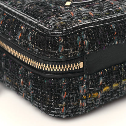 Chanel Tweed Snakeskin Quilted Small CC Filigree Vanity Case Navy Multicolor 8 of 9