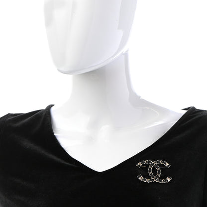 Chanel Lambskin Chain CC Brooch Black Gold 2 of 5