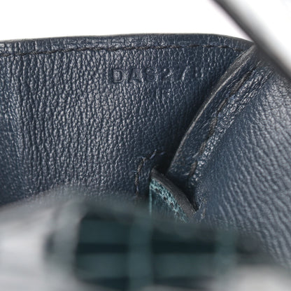 Hermes Shiny Porosus Crocodile Birkin 35 Vert Rousseau 6 of 12