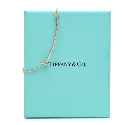 Tiffany 18K Rose Gold Diamond T Smile Bracelet 4 of 4