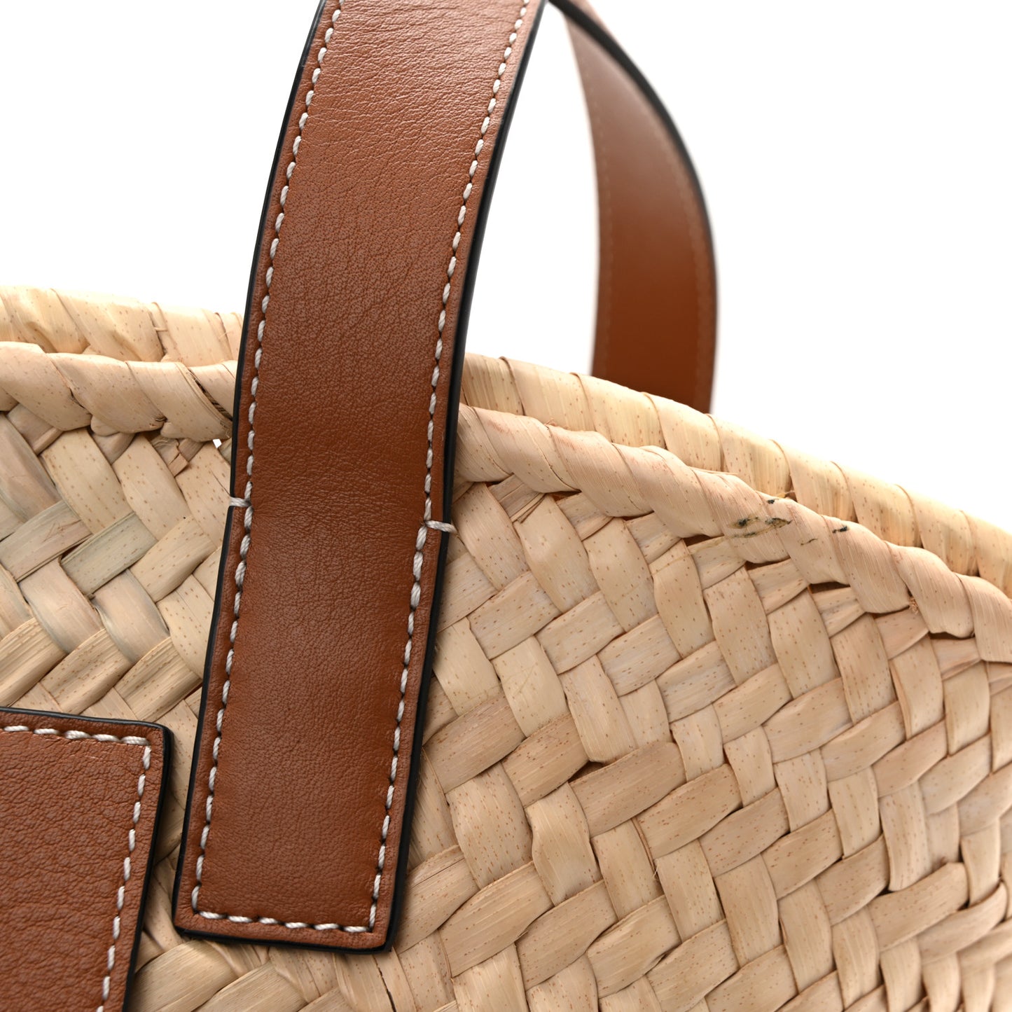 Raffia Small Basket Tote Bag Natural Tan